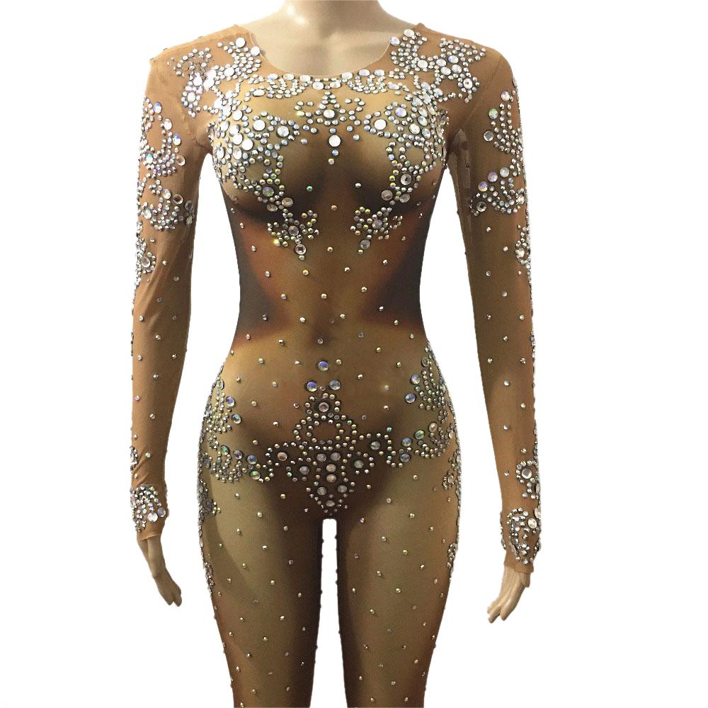Body Performance Jumpsuit Dance Costume Salsa Bachata Drag Queen One-piece