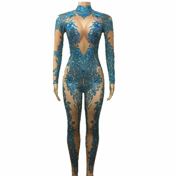 Body Performance Jumpsuit Dance Costume Salsa Bachata Drag Queen One-piece